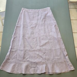 Orvis Linen Lavendar Maxi Skirt Sz 10 CottageCore TradWife Classic Lagenlook